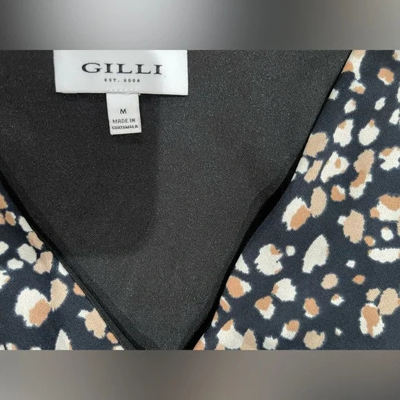 Gilli Black Dress with White and Tan Floral Pattern - Picture 7 of 10